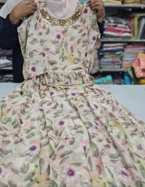 Chinon Silk Anarkali Kurti | AK1405